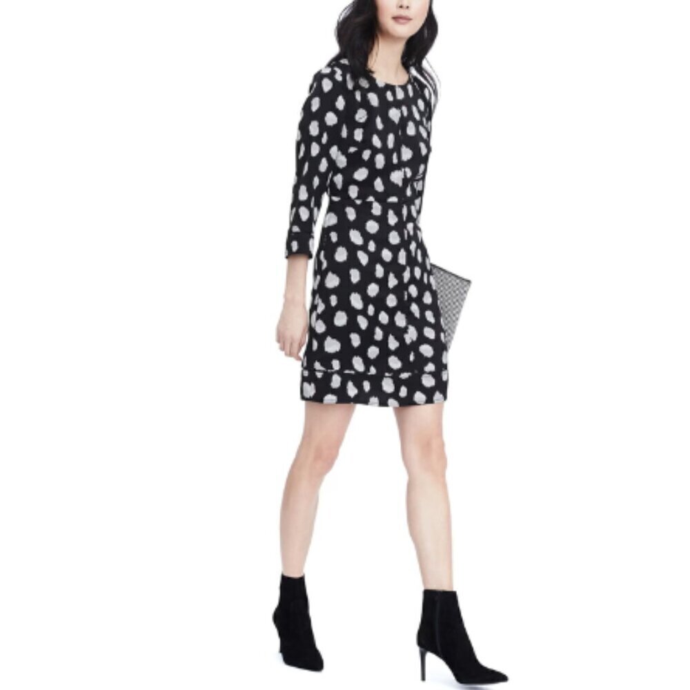 Banana Republic Womens 8 Laser Cut Polka Dot Dresss